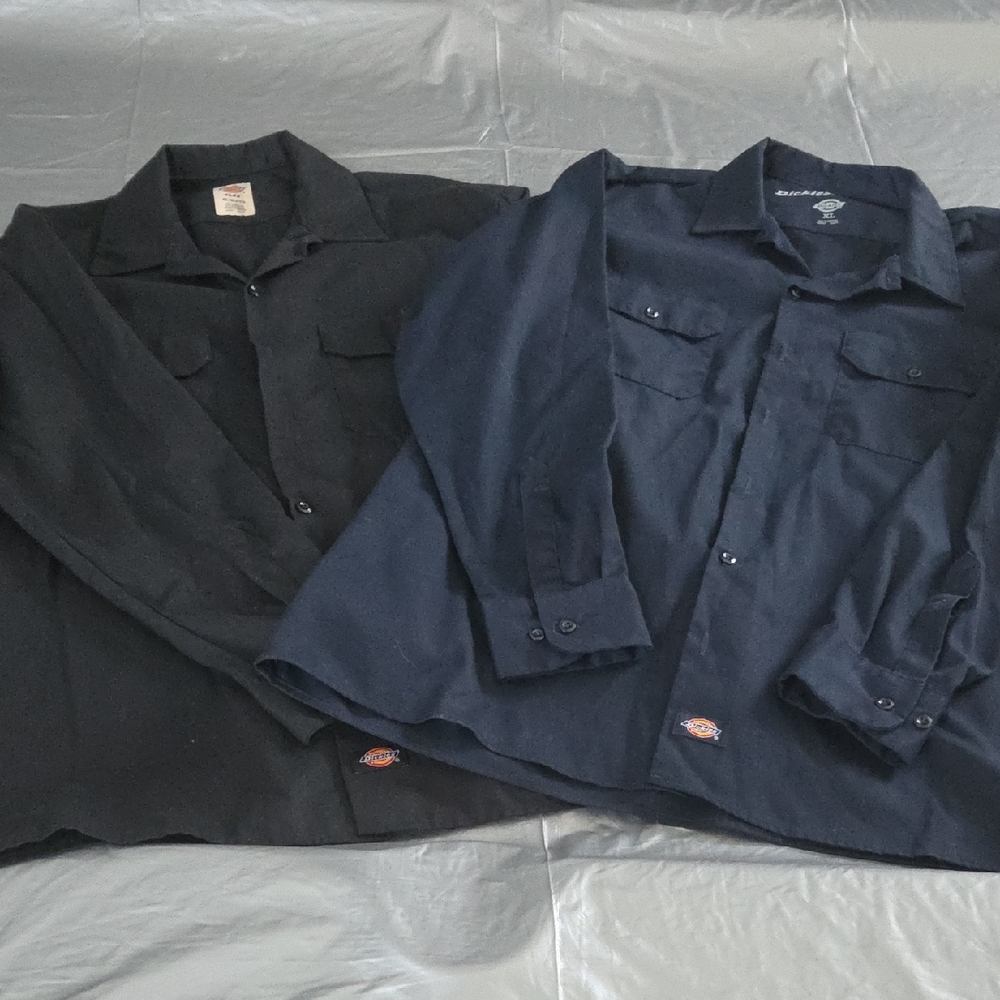 Dickies Men's Navy and Black Lightweight Shirt Jackets